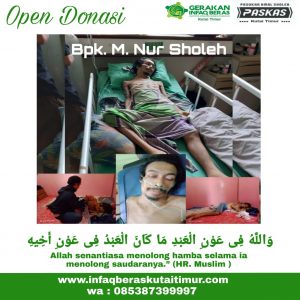 GIB Kutim Buka Ruang Donasi Untuk M. Nur Sholeh, Penderita Lumpuh, Tanpa Sanak Saudara