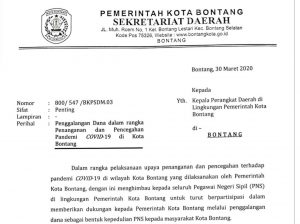 Pemerintah Kota Bontang Imbau ASN Galang Dana Bantu Tenaga Medis