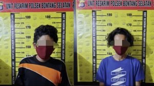 Sabu Gagal Edar, Personil Polsek Bontang Selatan Bersama FKPM Mengamankan 2 Orang Pria