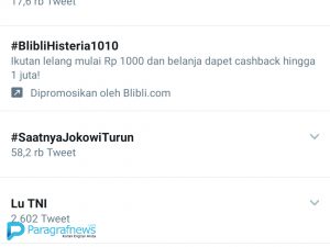Tagar Saatnya Jokowi Turun Menjadi Trending Topik