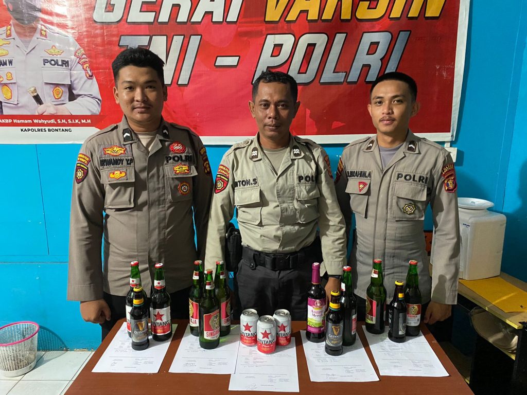 Belasan Miras dari 5 Lokasi Diamankan Sat Samapta Polres Bontang
