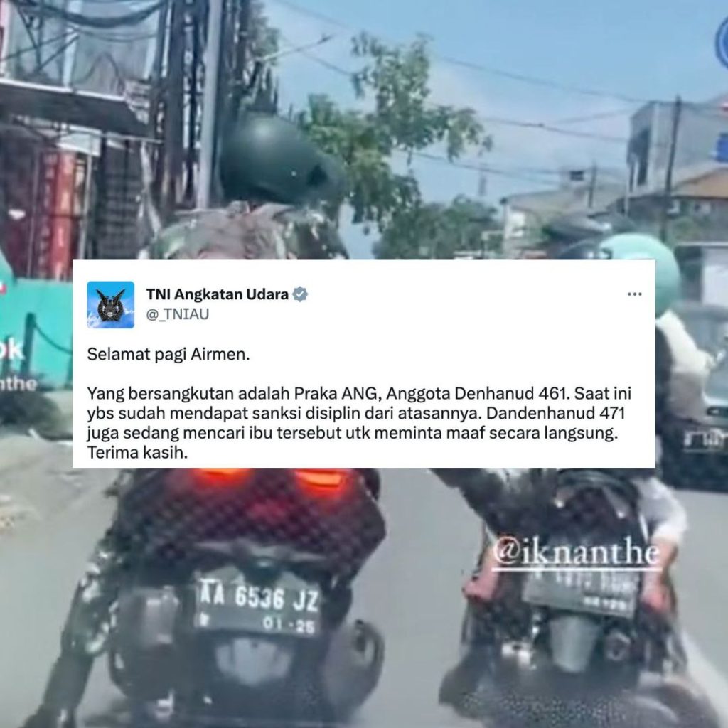 Terungkap, Pria Berseragam TNI Tendang Motor Ibu dan Anak, ANG Berpangkat Praka Denhanud 471