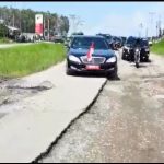 Jokowi lintasi jalan rusak di lampung