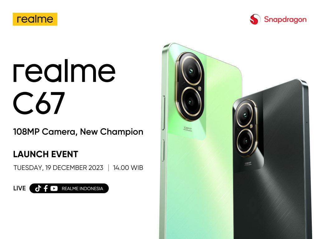 Pertama di Dunia, realme C67 dengan Kamera 108MP 3x In-sensor Zoom dan Chipset