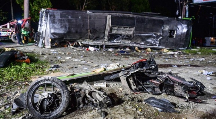 Kecelakaan Bus di Ciater Subang