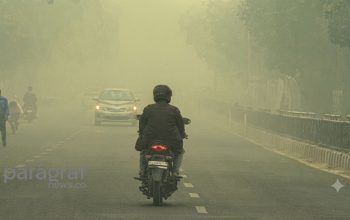 langit palangkaraya tertutup asap