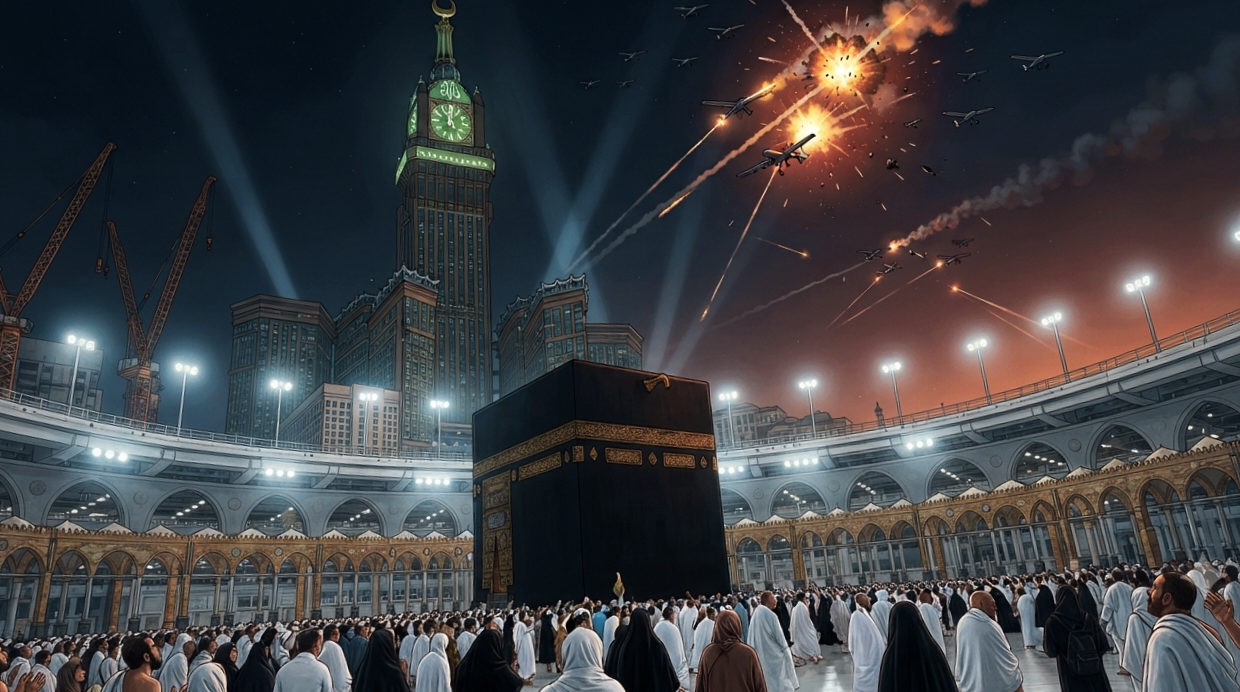 drone Houthi dicegat Mekkah