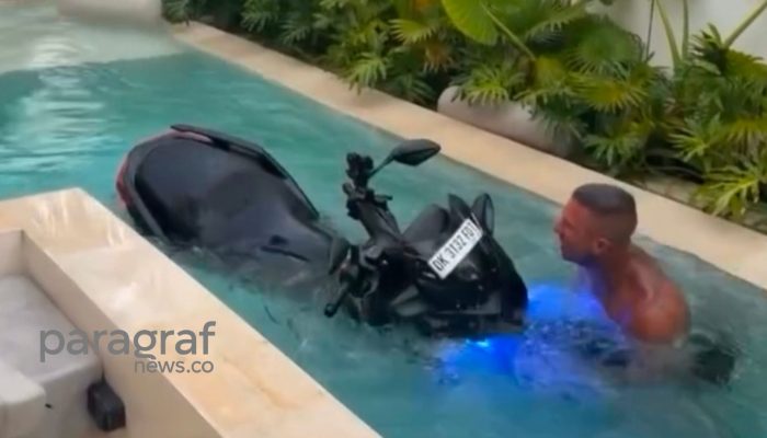 Ulah Bikin Gedek! Bule di Bali Sengaja Ceburkan Motor Sewaan ke Kolam Renang Vila, Warganet Desak Deportasi